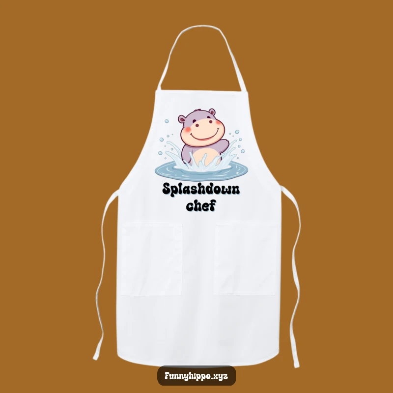 Funny Kawaii Hippo Kitchen Apron: Splashy Fun for Chefs