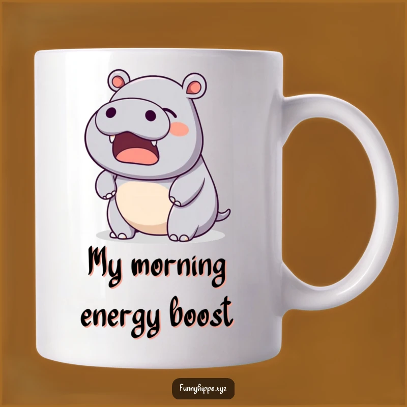 Funny Kawaii Hippo Yawn Mug: Sleepy Smiles, Cozy Gift for Hippo Fans