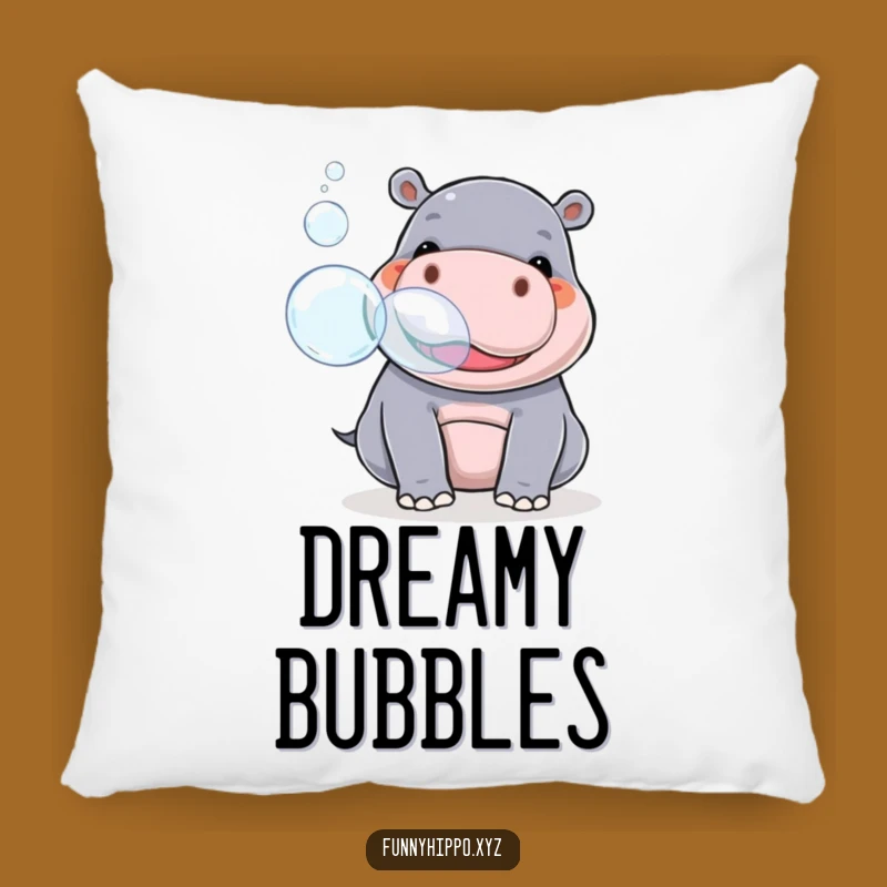 Cute Kawaii Hippo Bubble Pillow - Funny Comfy Hippo Snout Accent