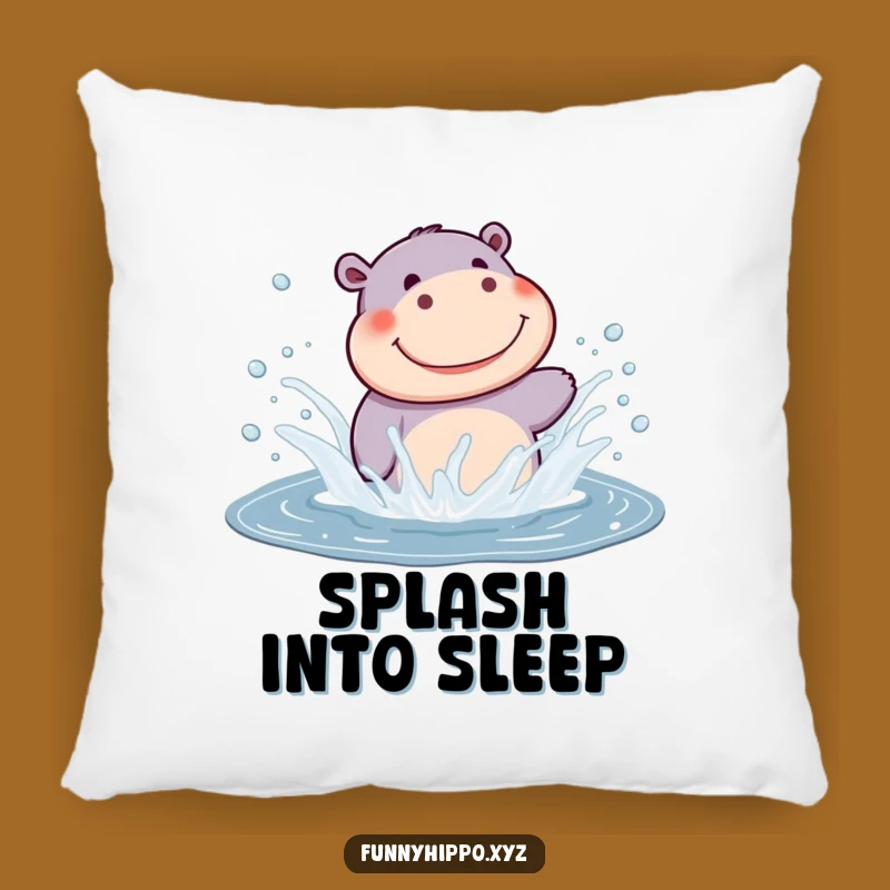 Funny Kawaii Hippo Splashing Pillow: Cozy Joyful Accent for Your Home