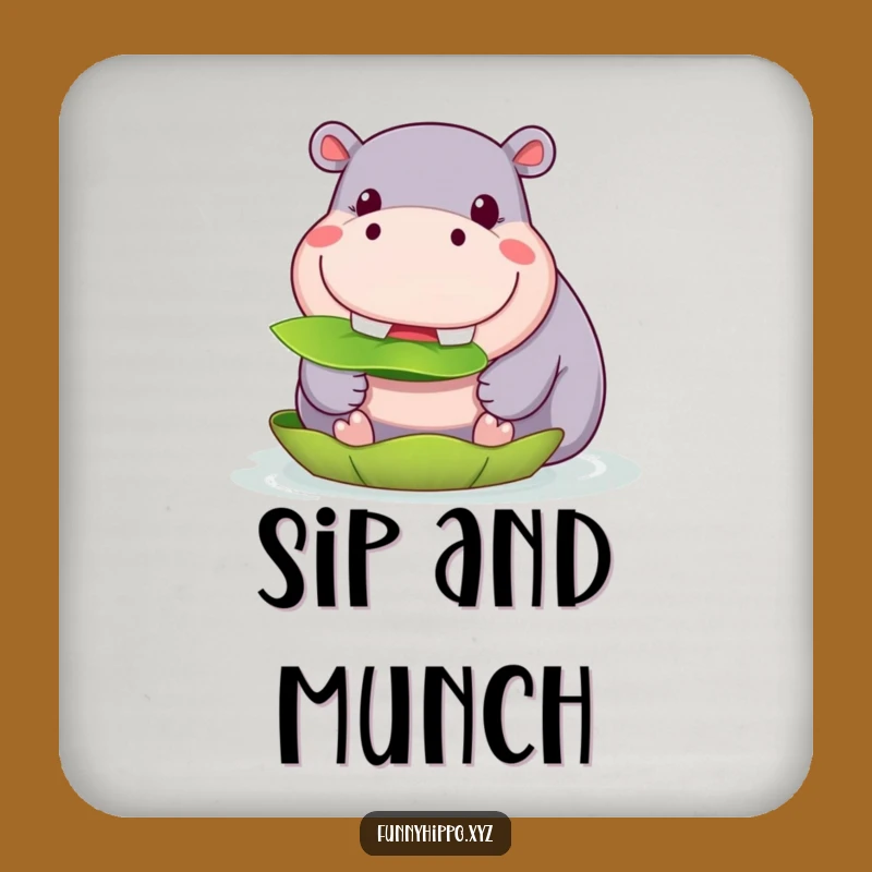 Funny Kawaii Hippo Lily Pad Drink Coaster: Protect Surfaces with Happy Charm