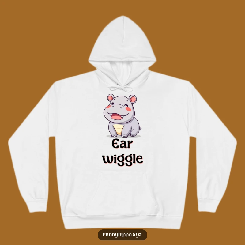 Cozy Kawaii Hippo Ear Hoodie - Funny Warm Hippo Delight Sweatshirt