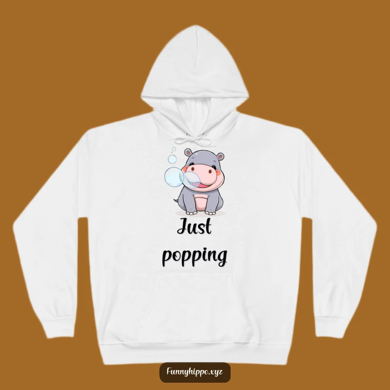 Cozy Kawaii Hippo Bubble Hoodie - Funny Warm Hippo Snout Sweatshirt