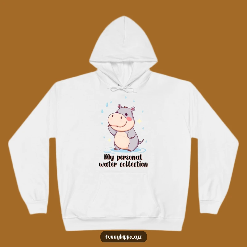 Funny Kawaii Hippo Hoodie: Cozy & Comical Raindrops Catching Gift Idea