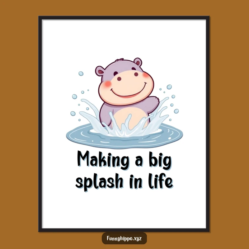 Funny Free Printable Hippo Art - Joyful Kawaii Downloadable Gift