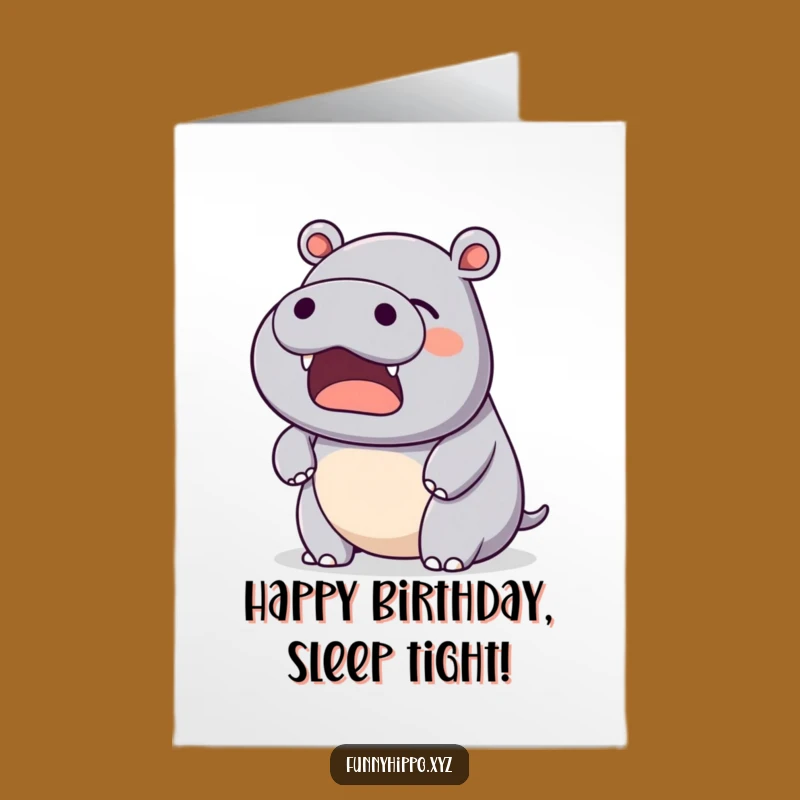 Free Printable Hippo Birthday Card - Happy Yawn Downloadable Gift