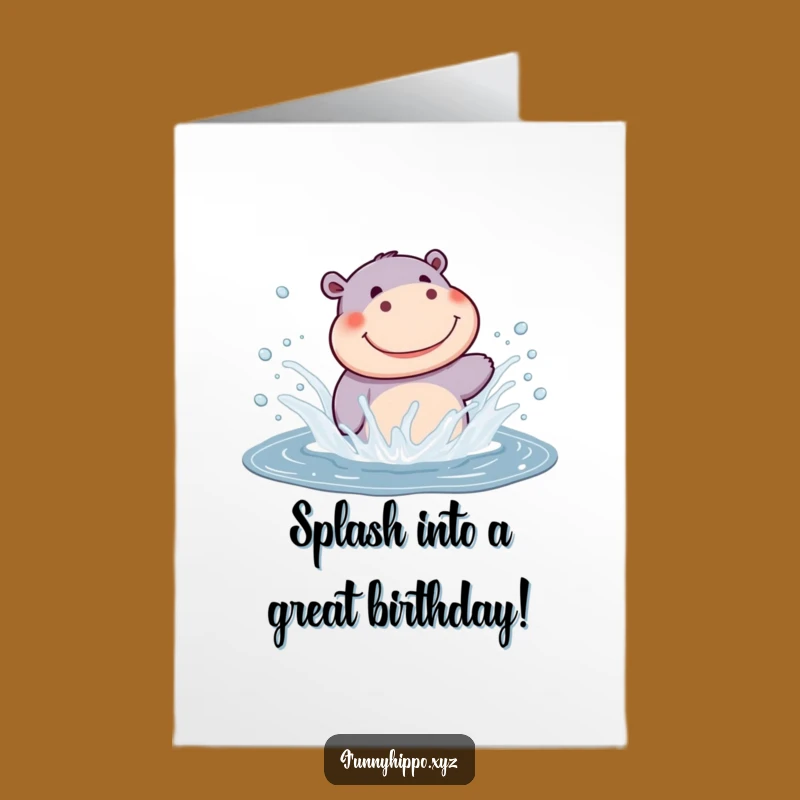 Splash-tastic Free Printable Hippo Birthday Card - Funny Downloadable Gift!