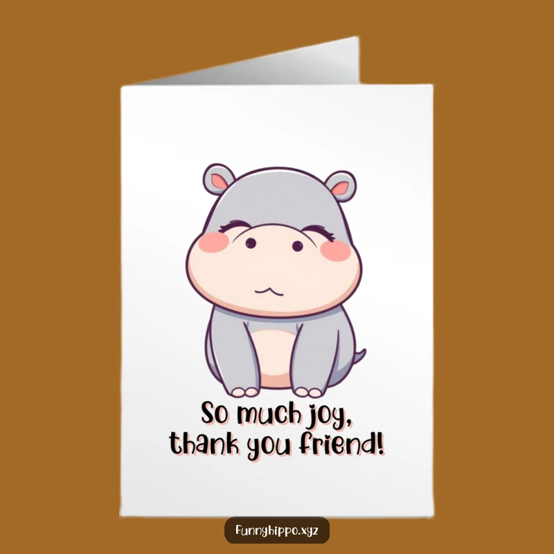 Free Printable Kawaii Hippo Bliss Thank You Card - Funny Downloadable Grateful Gift