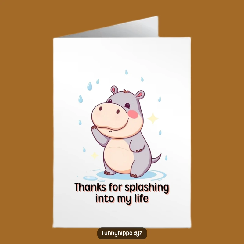 Free Printable Hippo Thank You Card - Adorable Rain Catching Downloadable Gift