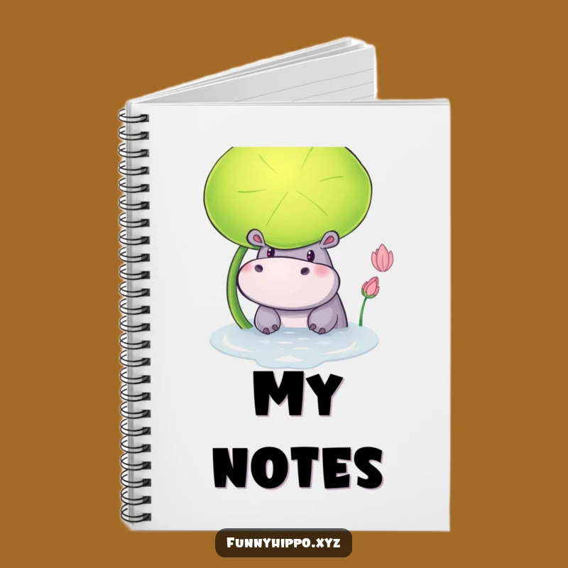 Funny Hippo Lily Pad Notebook: Curious Hippo Peeking Out Perfect Creative Gift