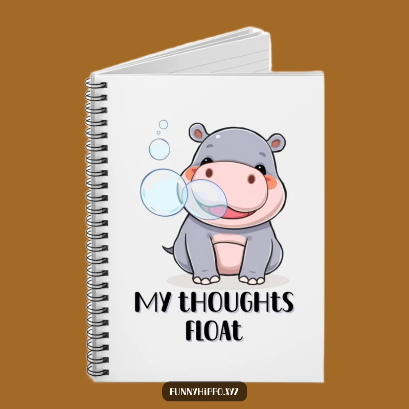 Kawaii Hippo Bubble Notebook - Funny Cute Hippo Journal for Ideas