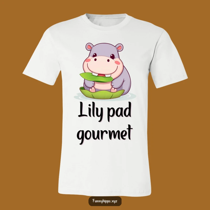 Funny Kawaii Hippo Lily Pad T-Shirt: Happy Muncher Tee