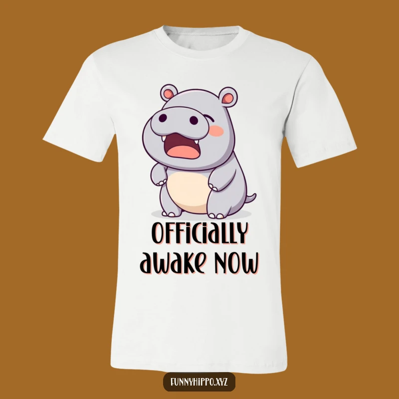 Funny Kawaii Hippo Yawn T-Shirt: Relaxed Vibes Tee, Comfy Gift