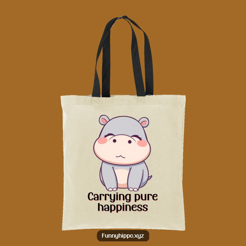 Funny Kawaii Hippo Tote Bag - Pure Delight Blissful Carrier